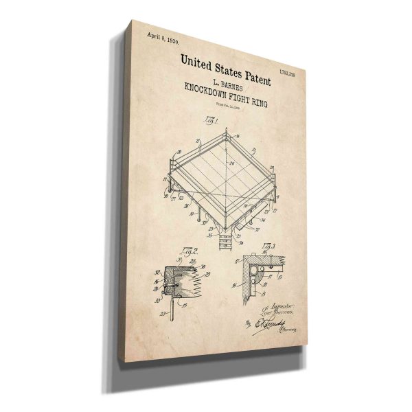 Ring Buoy Blueprint Patent Parchment,  Canvas Wall Art Discount