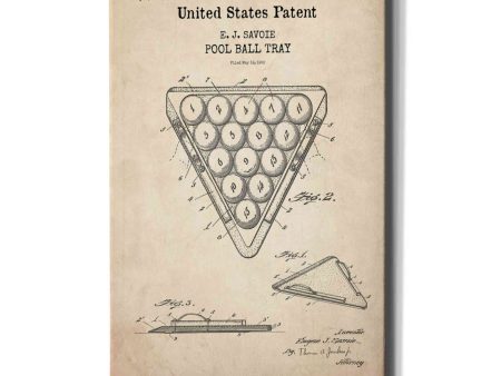 Pool Ball Tray Blueprint Patent Parchment,  Canvas Wall Art For Cheap