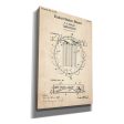 Tambourine Blueprint Patent Parchment,  Canvas Wall Art Fashion