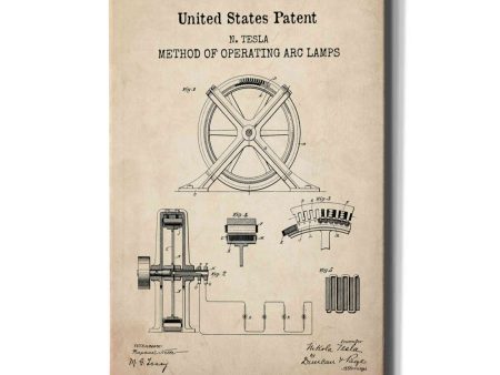 Arc Lamps Blueprint Patent Parchment,  Canvas Wall Art Online Hot Sale