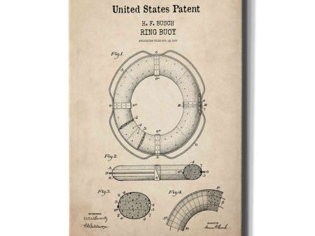 Ring Blueprint Patent Parchment,  Canvas Wall Art Supply