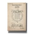 Tambourine Blueprint Patent Parchment,  Canvas Wall Art Fashion