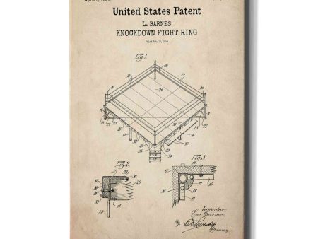 Ring Buoy Blueprint Patent Parchment,  Canvas Wall Art Discount