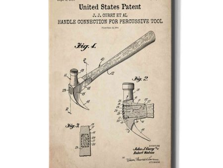 Hammer Blueprint Patent Parchment,  Canvas Wall Art Supply