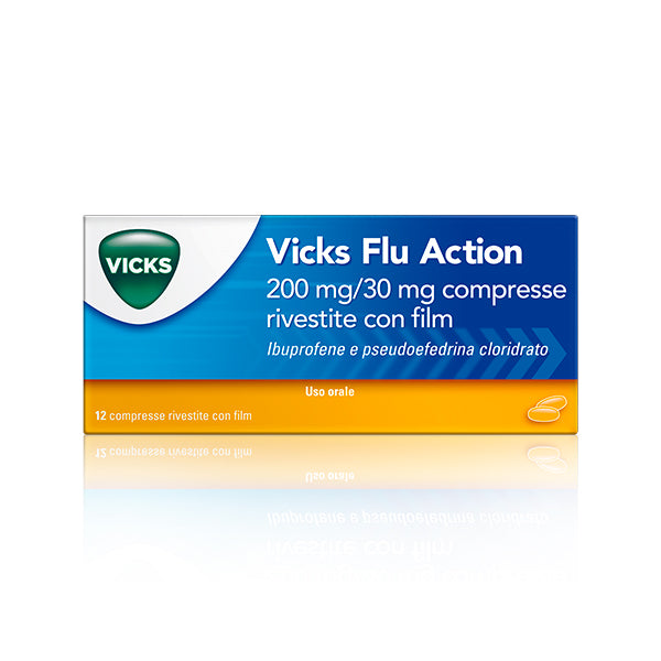 Vicks Flu Action 12 Compresse 200+30mg For Sale