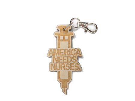 America Needs Nurses Wood Keychain Online Hot Sale