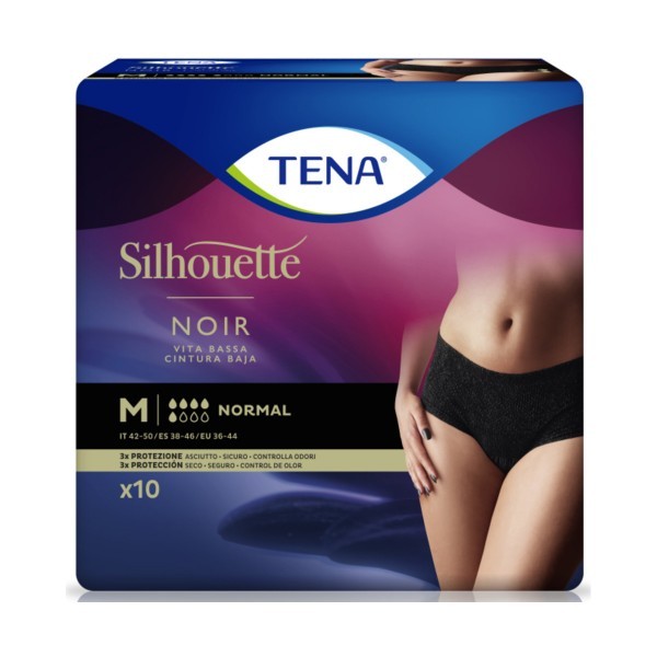 Tena Silhouette Noir M Normal 10 Pezzi Discount