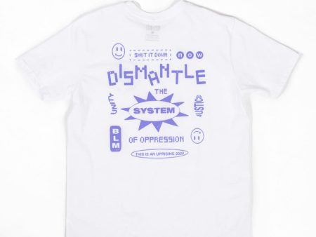 BLM - Dismantle Unisex Tee In White For Cheap